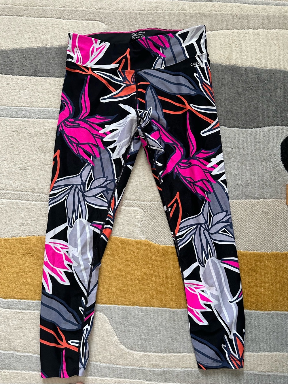 Calvin Klein Performance Leggings Pink/Orange Floral Women’s Size Medium